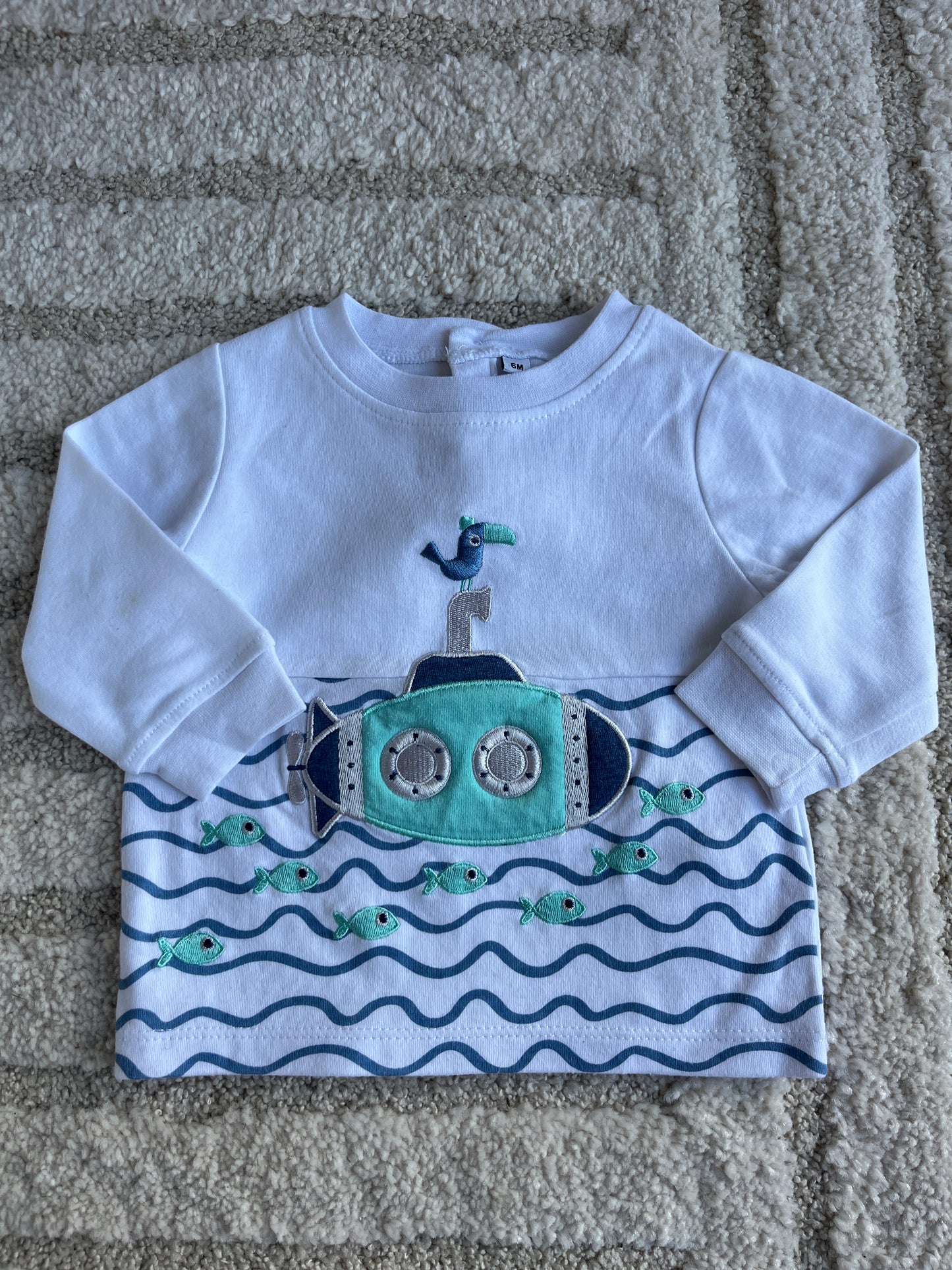 Ensemble haut + jegging poissons et sous-marin - 6 mois