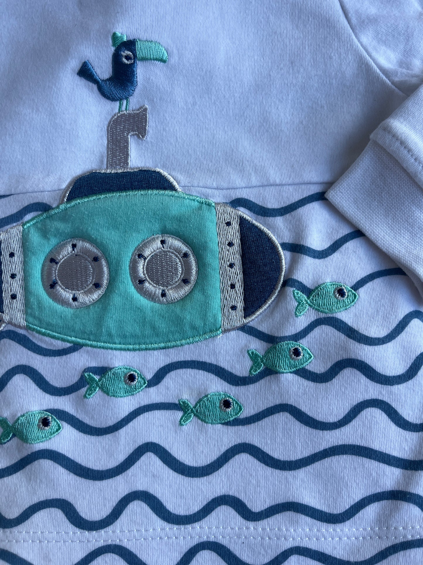 Ensemble haut + jegging poissons et sous-marin - 6 mois