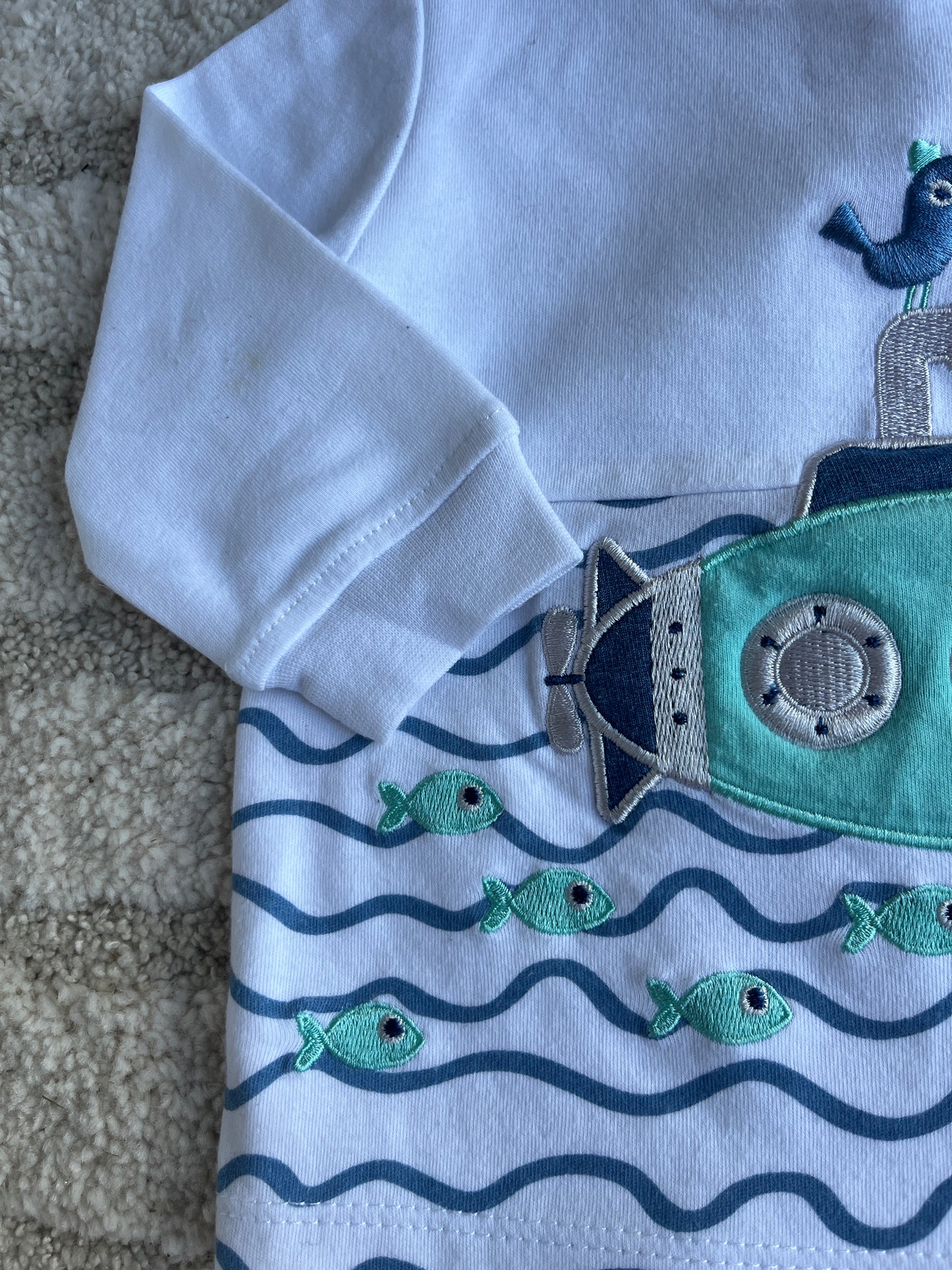 Ensemble haut + jegging poissons et sous-marin - 6 mois