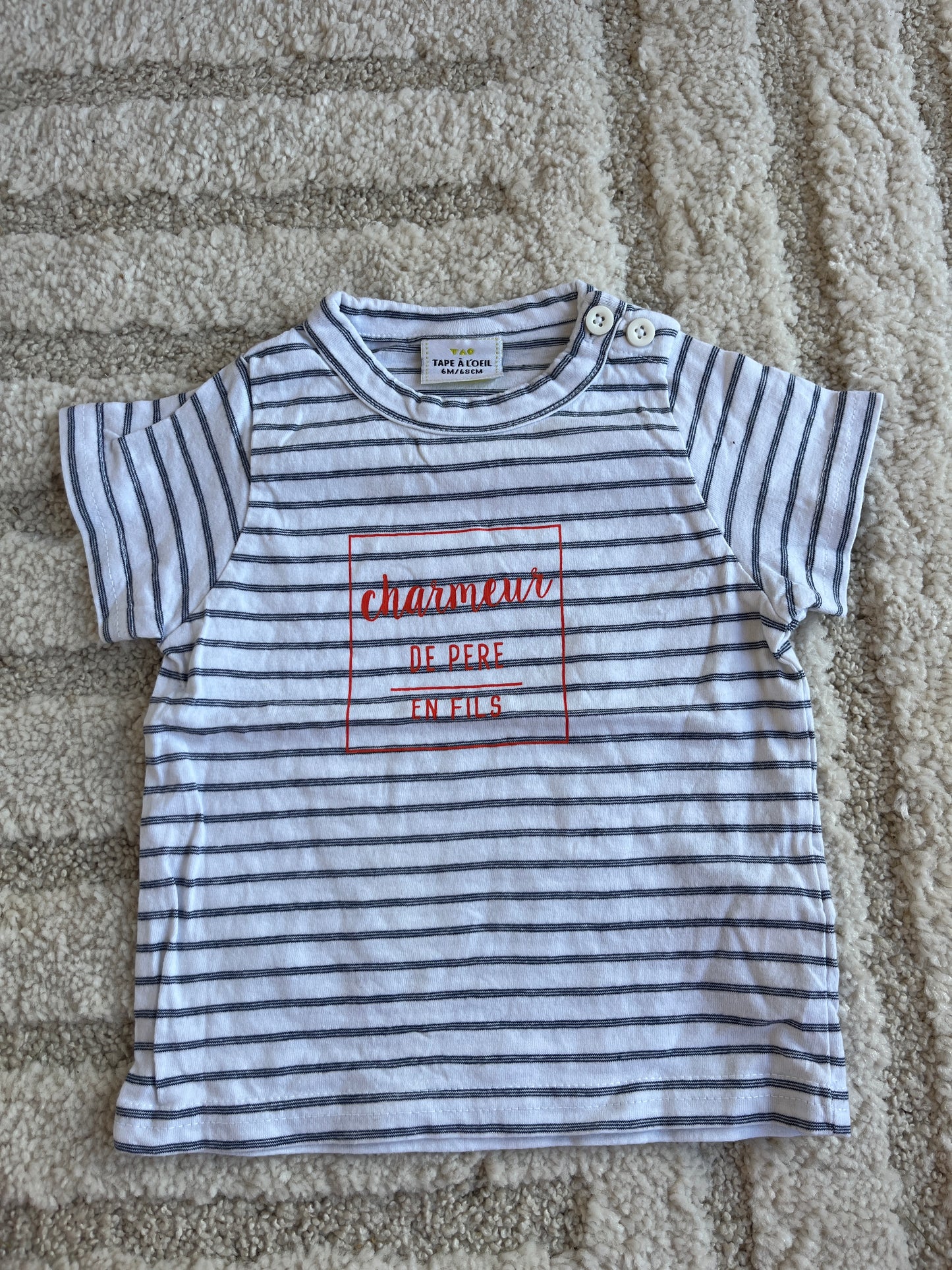 T-shirt à manches courtes « charmeur de père en fils » TAO - 6 mois
