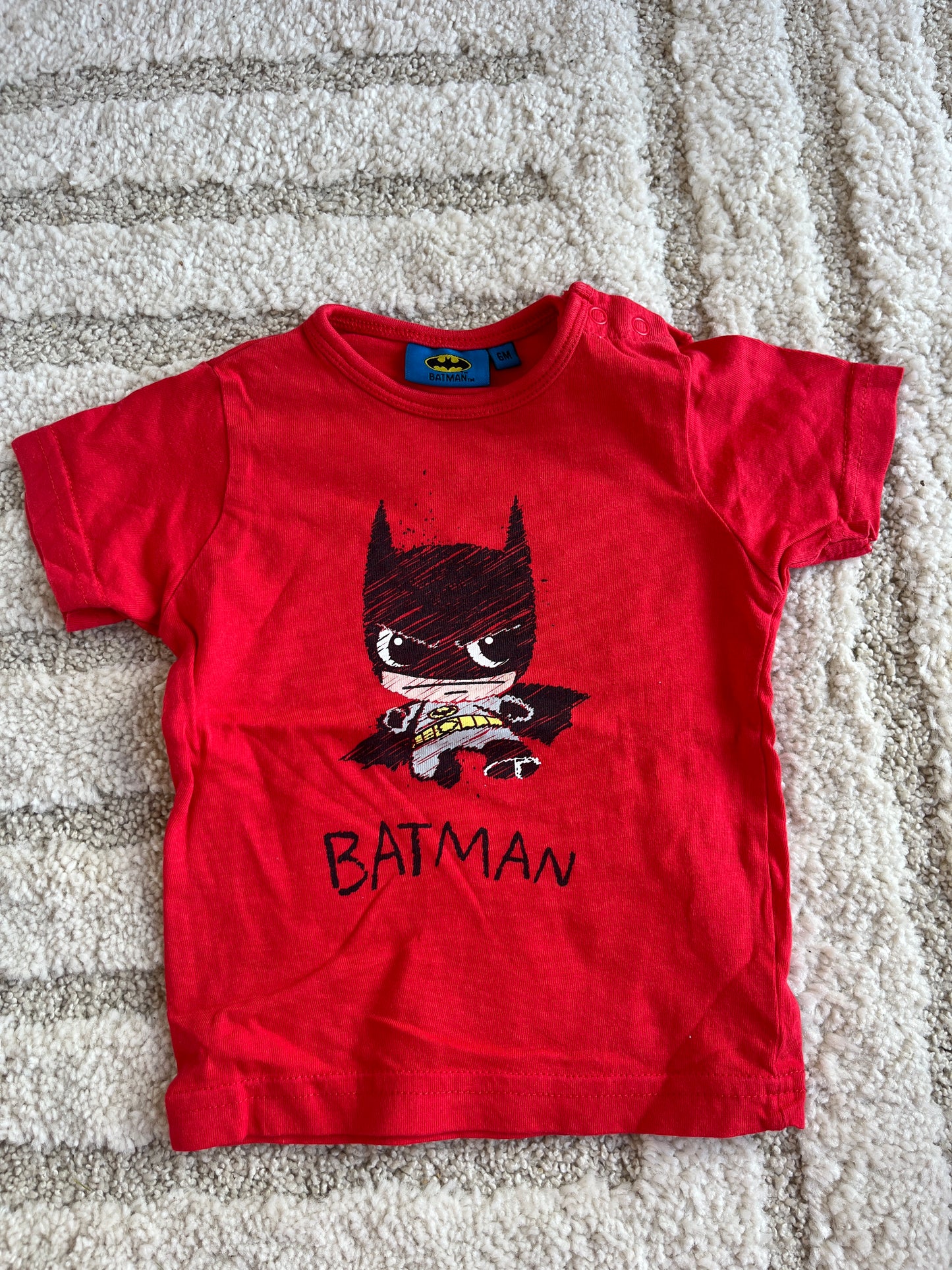 T-shirt à manches courtes rouge Batman - 6 mois