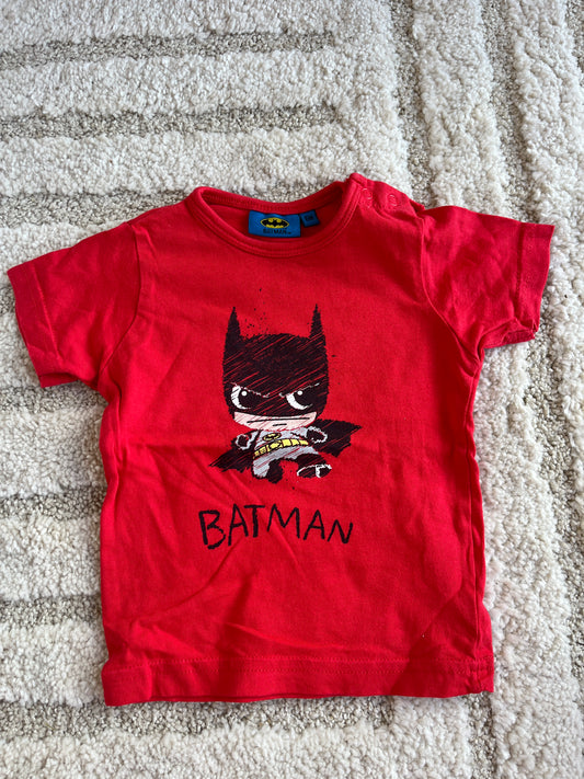 T-shirt à manches courtes rouge Batman - 6 mois