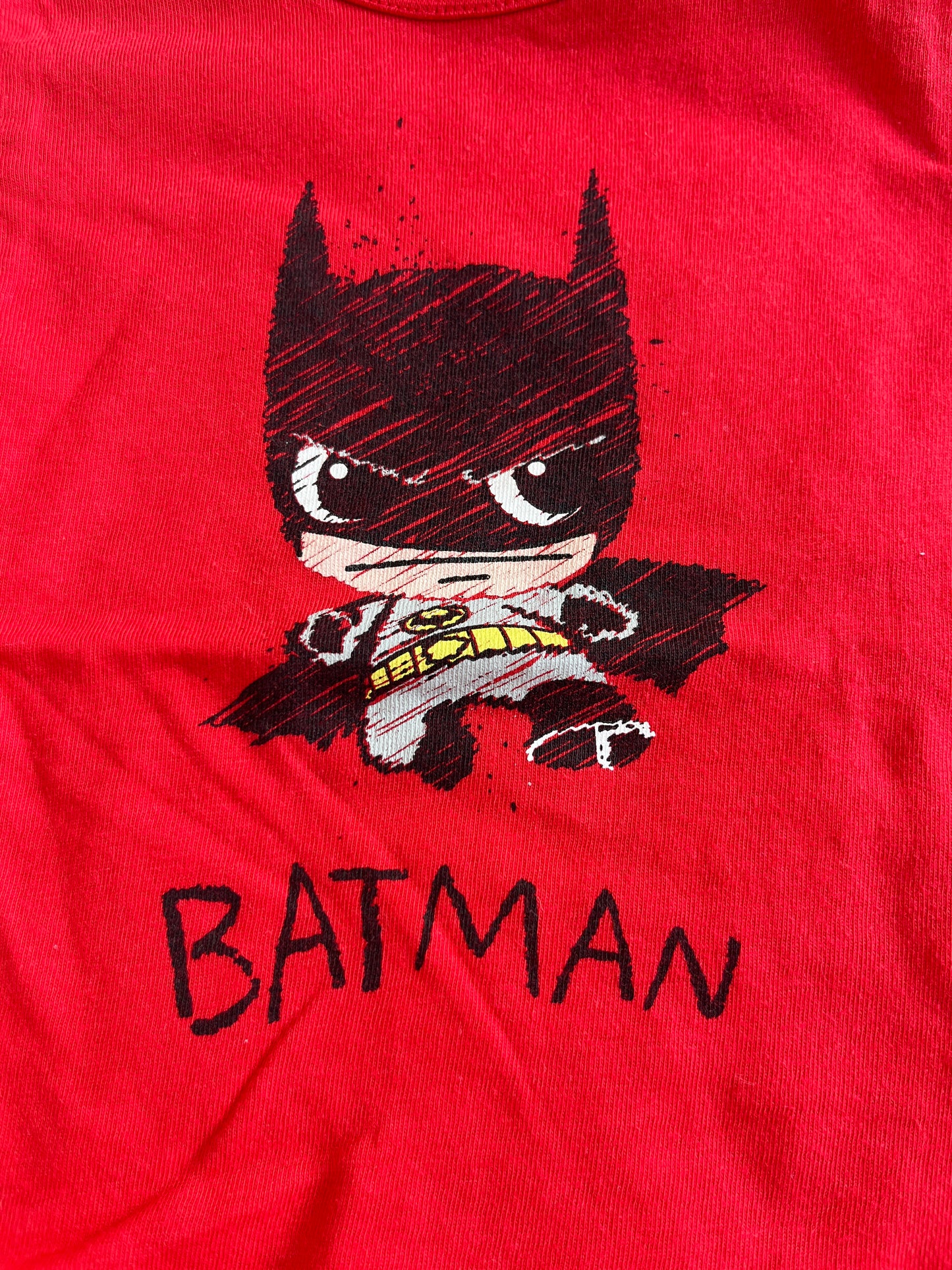 T-shirt à manches courtes rouge Batman - 6 mois