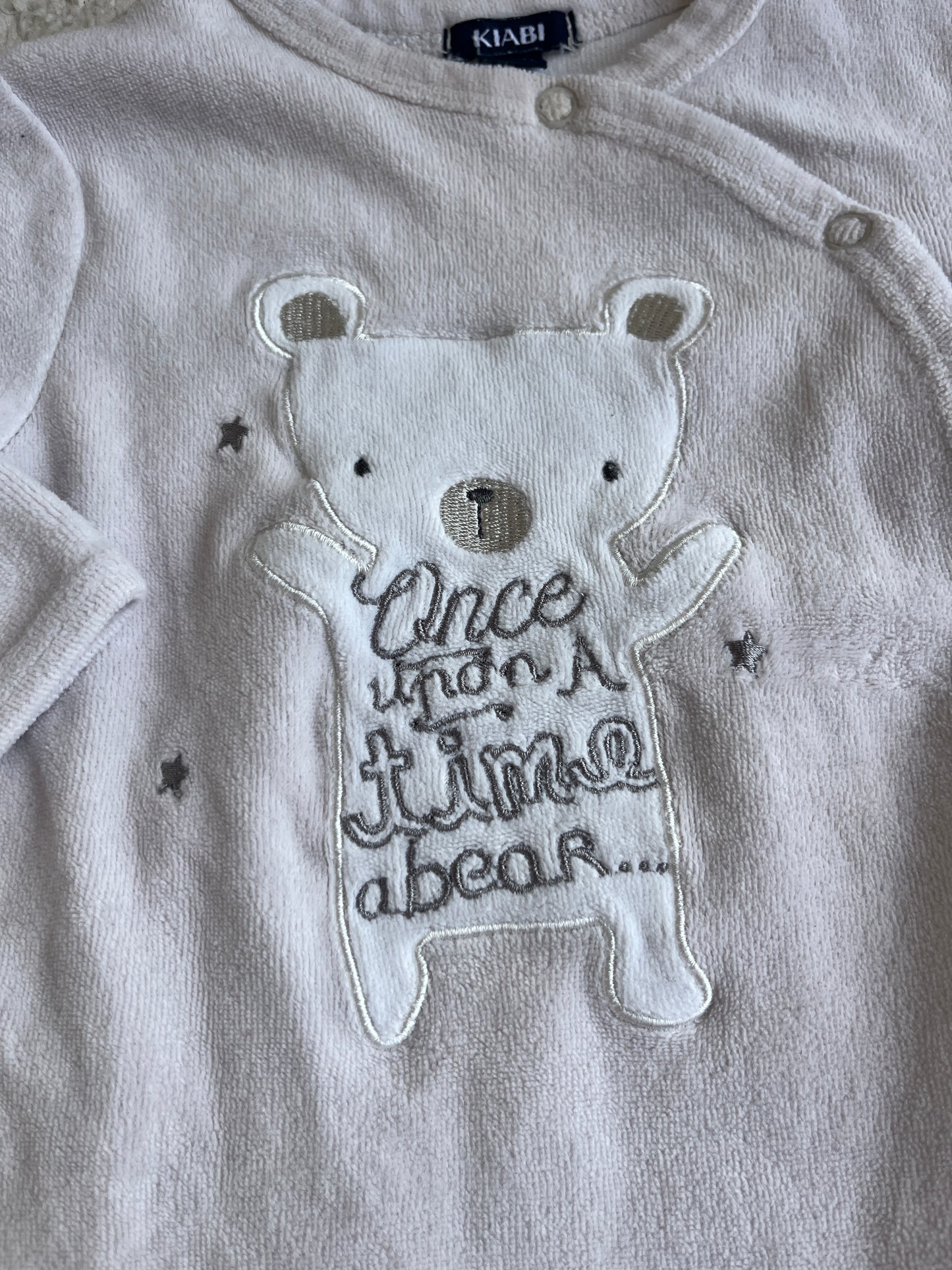 Pyjama velours beige ourson « once upon a time » - 6 mois