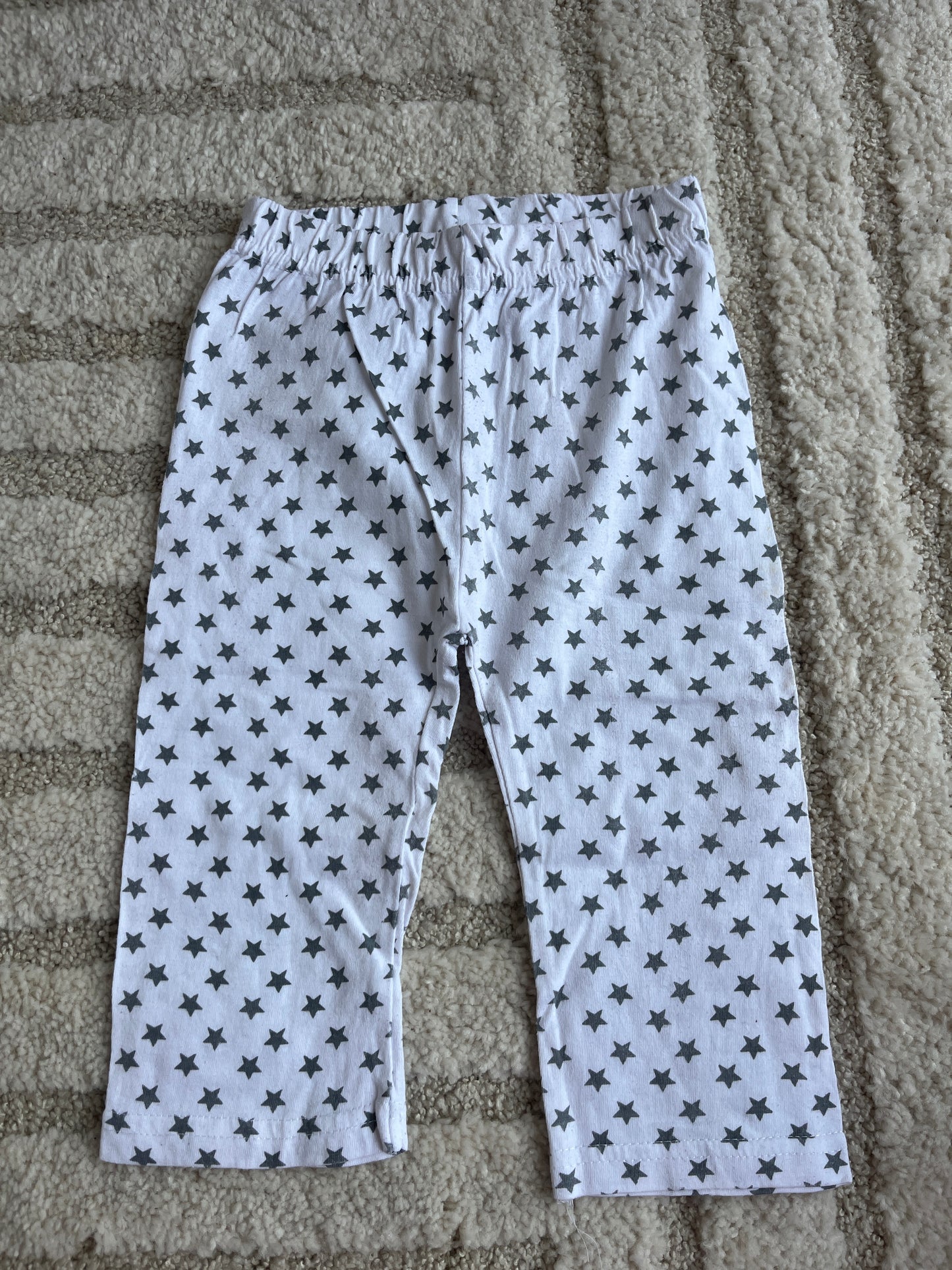 Legging large blanc motifs étoiles - 62/68 cm
