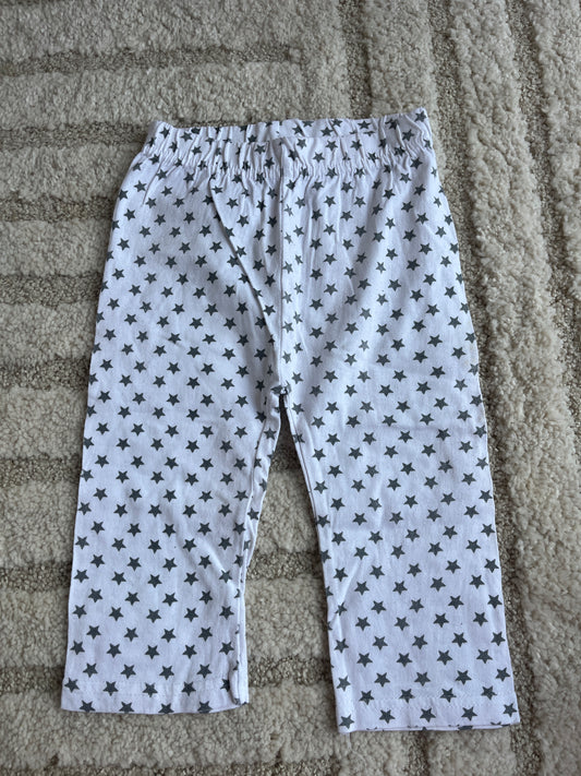 Legging large blanc motifs étoiles - 62/68 cm