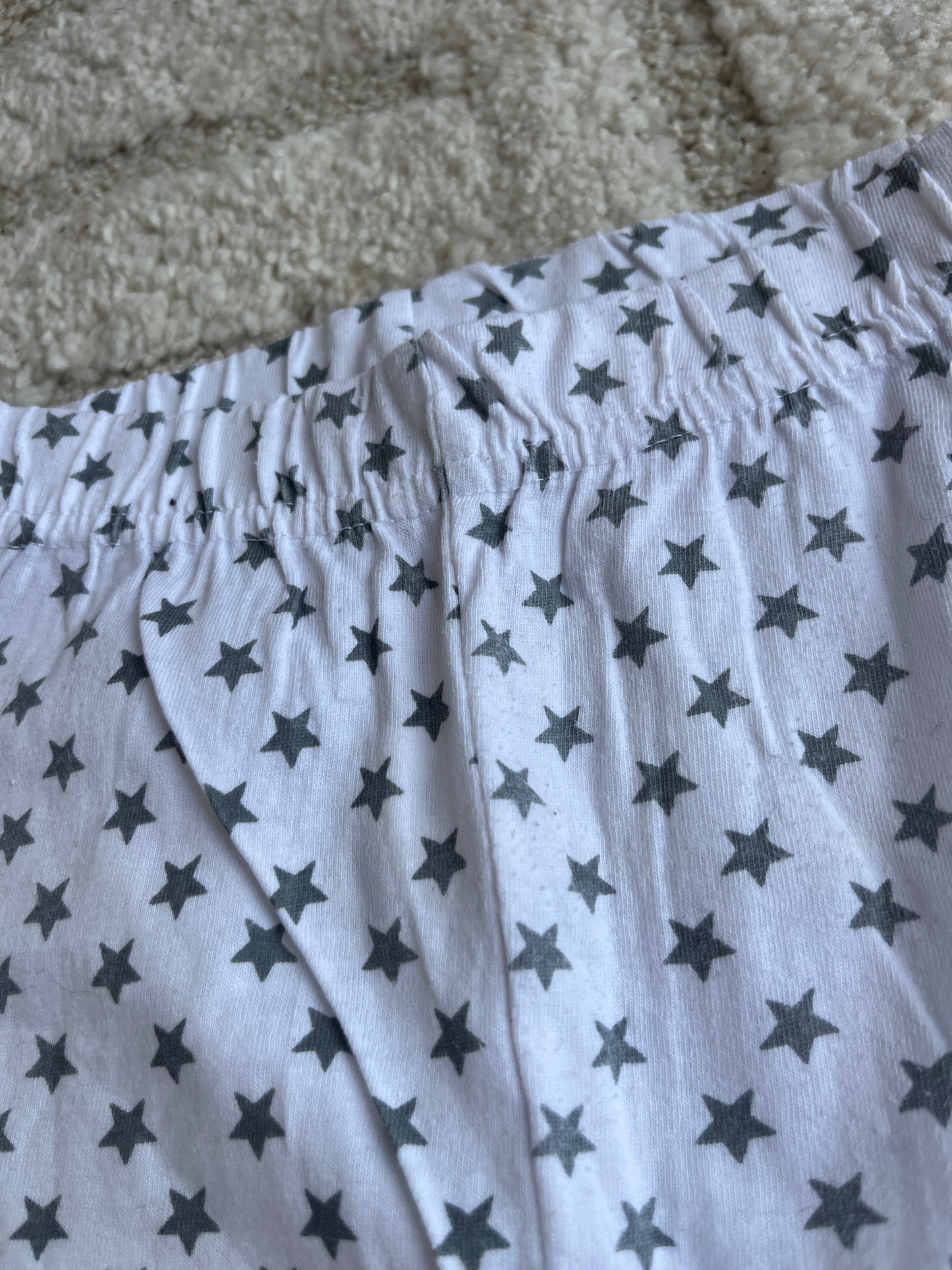 Legging large blanc motifs étoiles - 62/68 cm