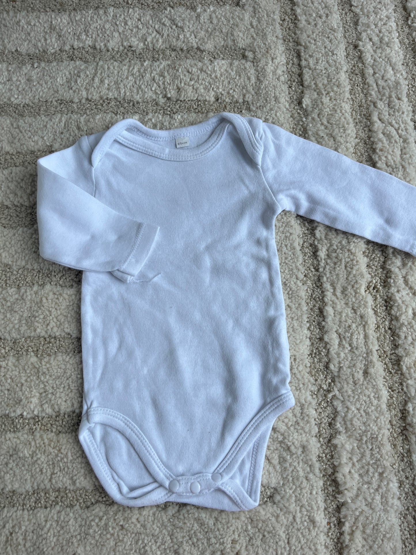 Body à manches longues en jersey blanc - 68 cm